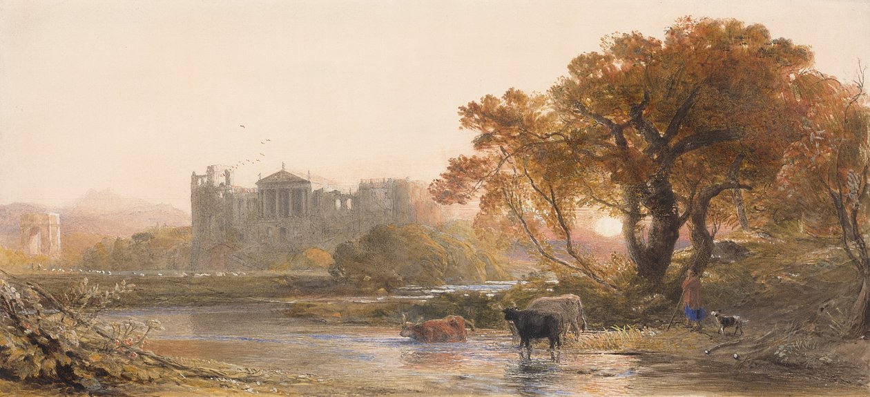 Este Olaszországban, az elhagyatott villa, 1845 alkotó: Samuel Palmer