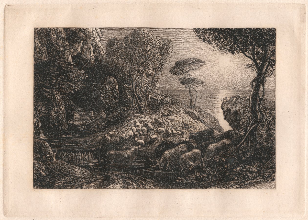 Moeris és Galatea alkotó: Samuel Palmer