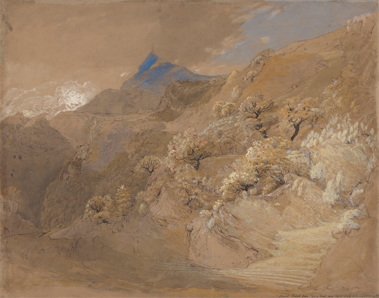 Siabod-hegy Tyn-y-Coed-ből, Capel Curig közelében alkotó: Samuel Palmer
