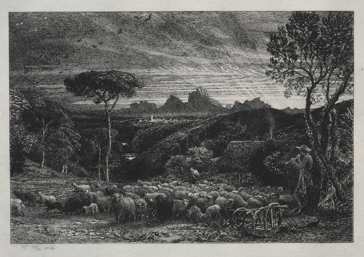 A hajtás kinyitása, 1880. alkotó: Samuel Palmer