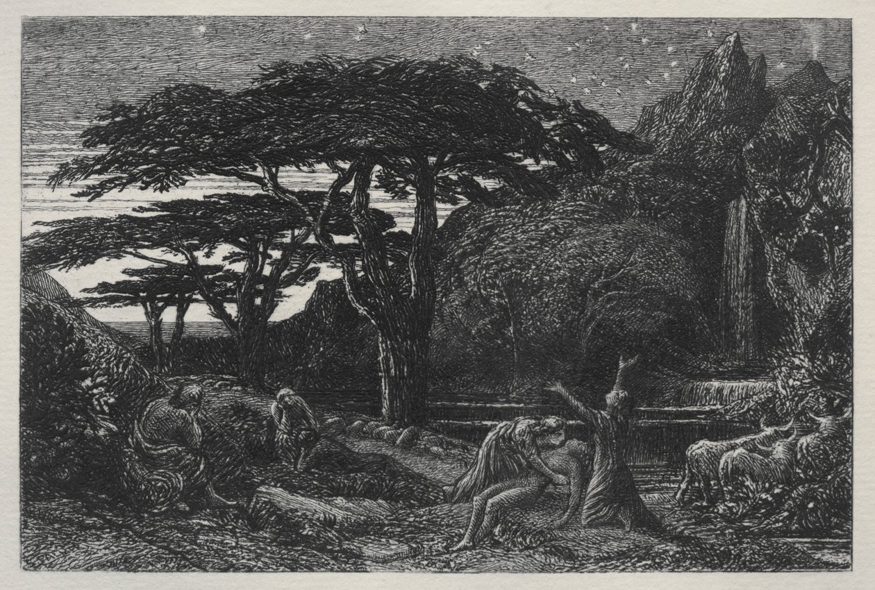 A Cypress Grove, 1883. alkotó: Samuel Palmer