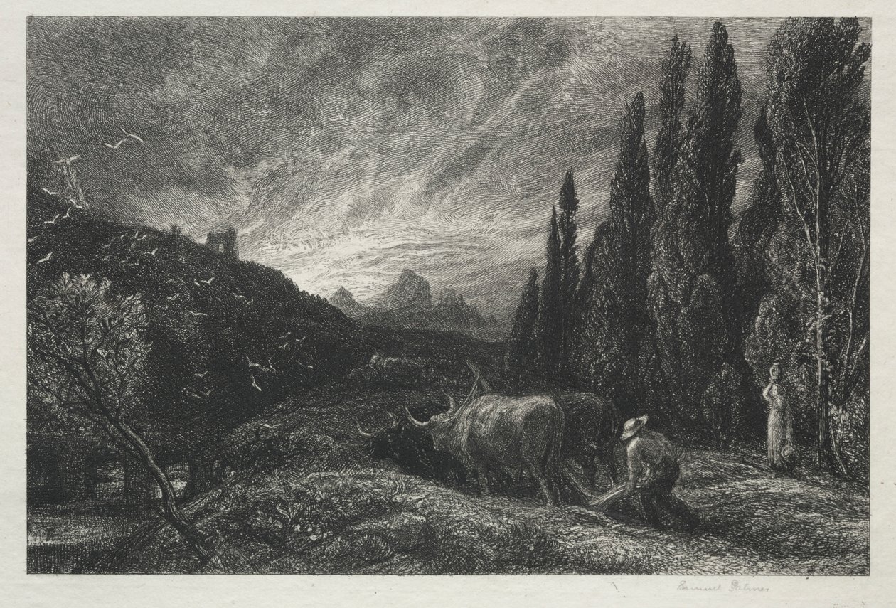A korai szántó. alkotó: Samuel Palmer