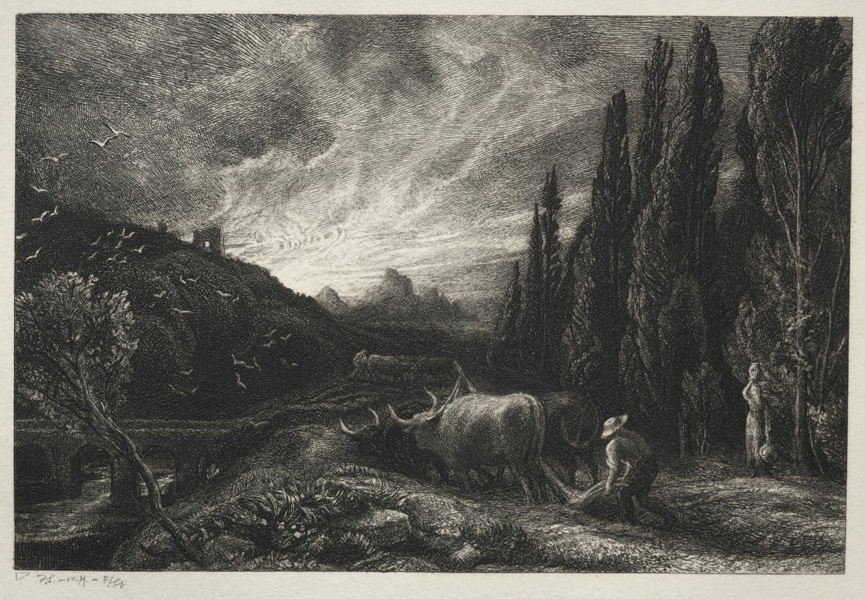 A korai szántó, 1861 előtt. alkotó: Samuel Palmer