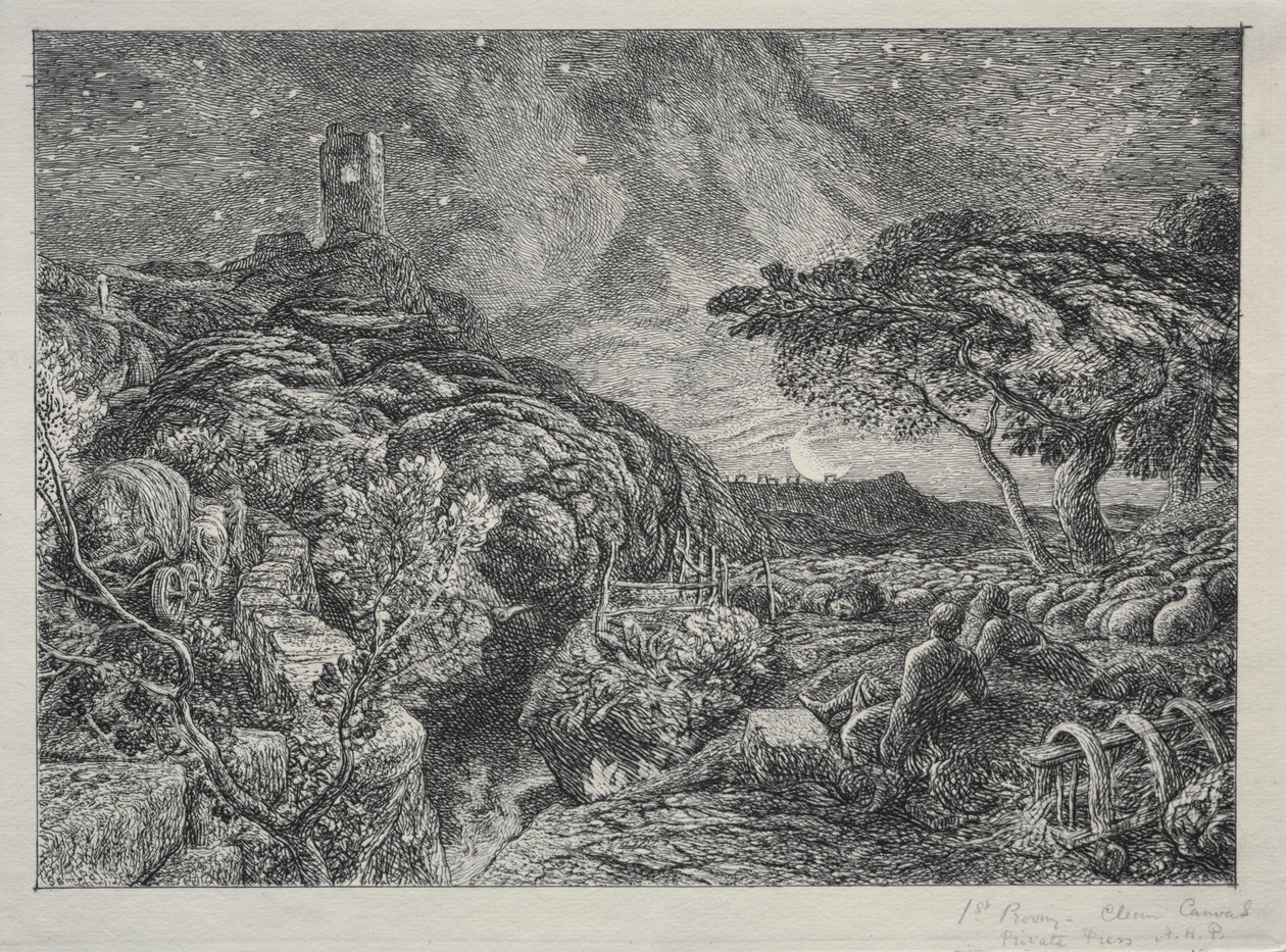 A magányos torony, 1879. alkotó: Samuel Palmer