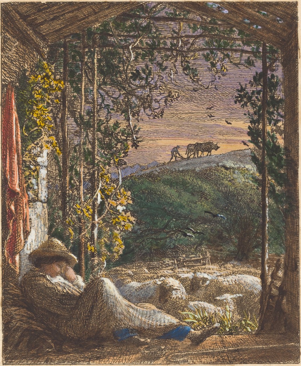 Az alvó juhász; Kora reggel alkotó: Samuel Palmer