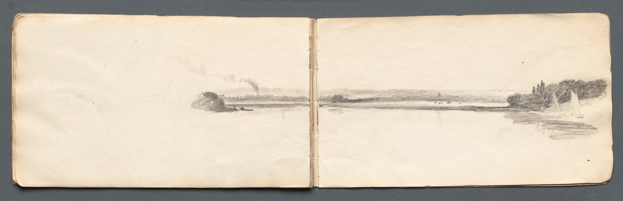 Vázlatfüzet: Táj vitorlásokkal, 1814. alkotó: Samuel Prout