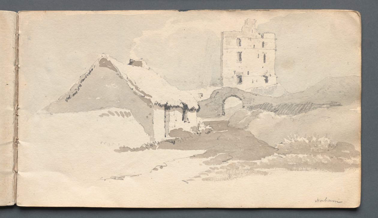 Vázlatfüzet: Norham, 1814. alkotó: Samuel Prout