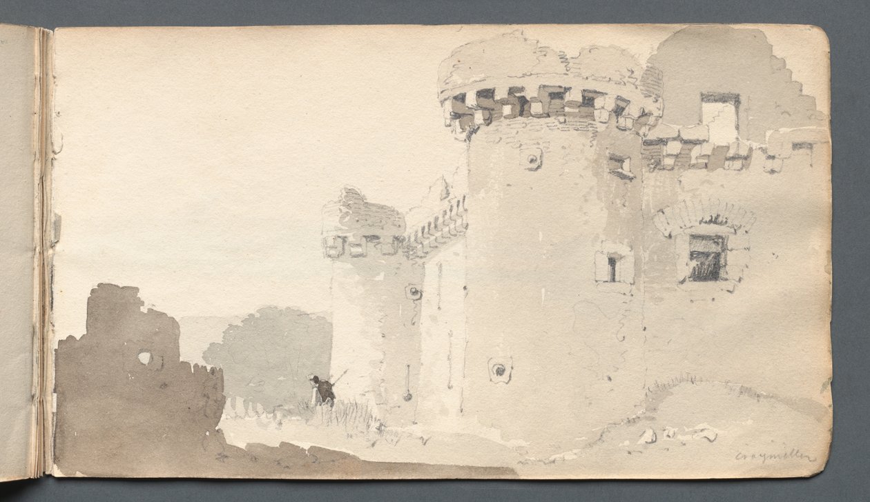 Vázlatfüzet: Romos kastély, 1814. alkotó: Samuel Prout