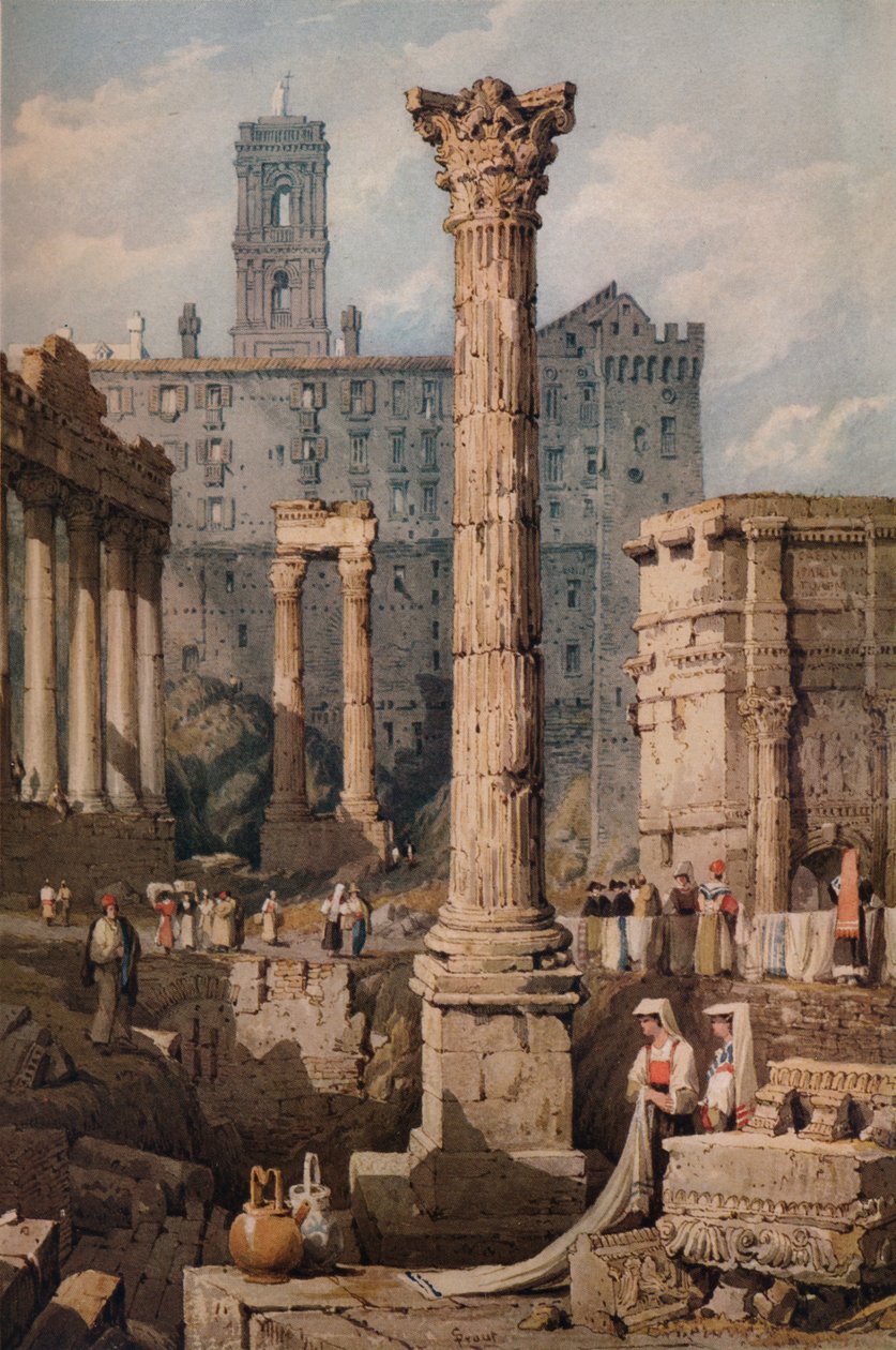 Megtekintés a fórumban, Róma, c1823 alkotó: Samuel Prout