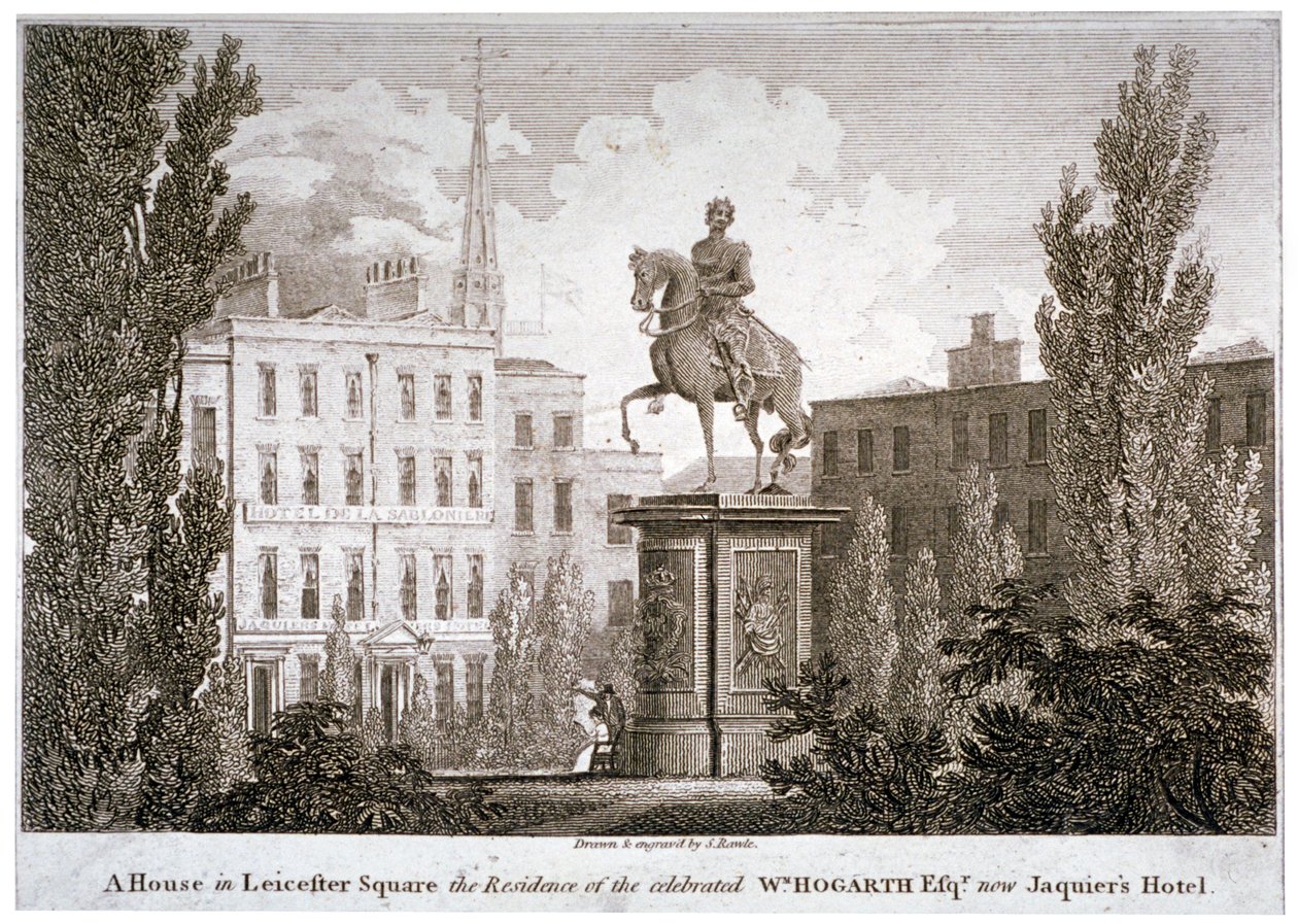 Leicester Square, Westminster, London, c1805 alkotó: Samuel Rawle
