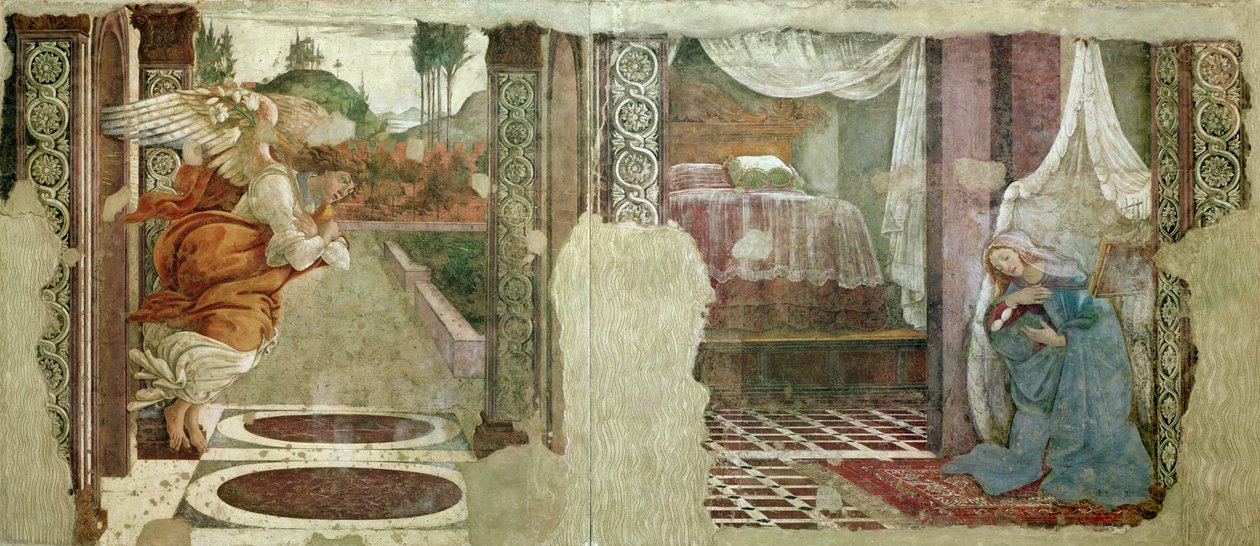 Angyali üdvözlet a San Martino della Scalából (tempera) alkotó: Sandro Botticelli