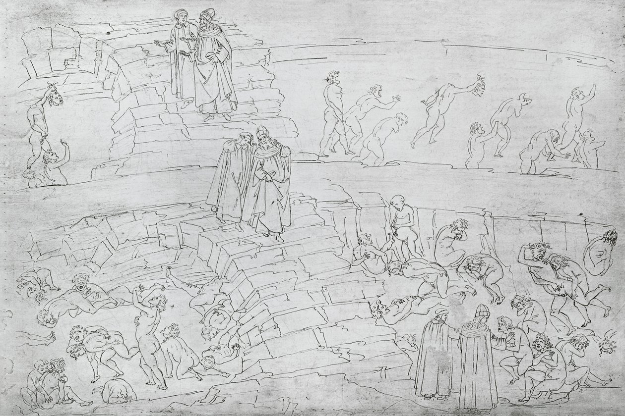 Dante és Vergilius (Kr. e. 70-19) Dante Alighieri (1265-1321) „Isteni színjátékából” 1480 körül alkotó: Sandro Botticelli