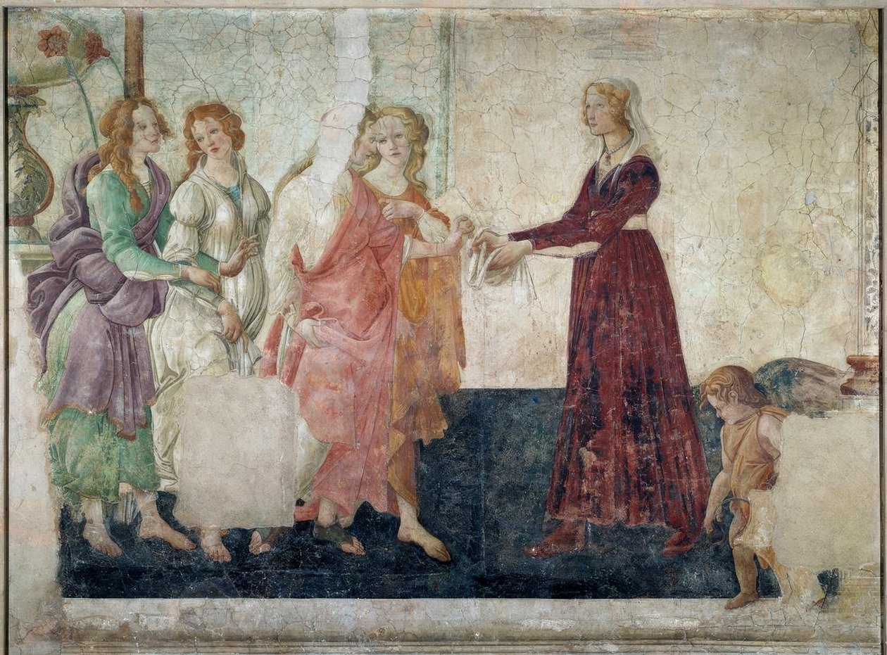 Giovanna Tornabuoni (?) Und die drei Grazien vor Venus alkotó: Sandro Botticelli