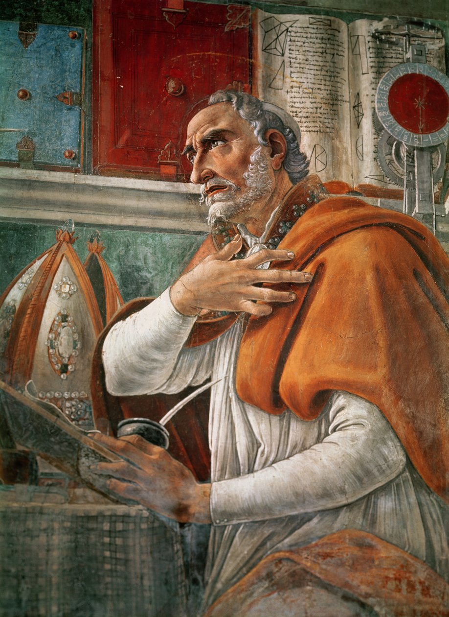 Szent Ágoston cellájában, 1480 körül (29143-as részlet) alkotó: Sandro Botticelli