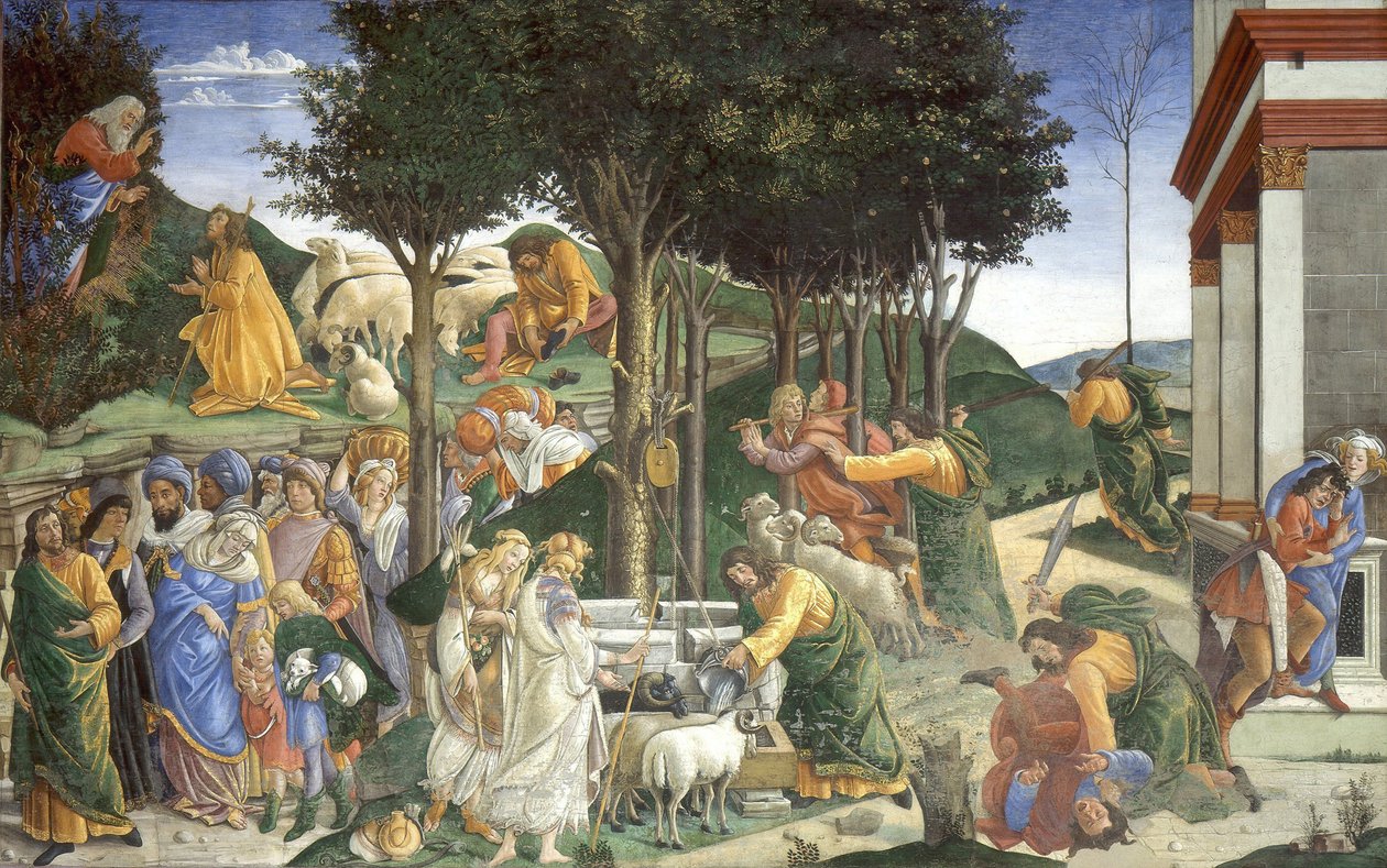 Jelenetek Mózes életéből, 1481-1482 alkotó: Sandro Botticelli