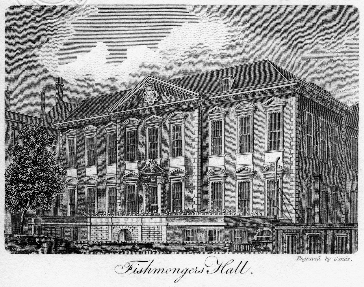 Fishmongers Hall, London City, 1811. alkotó: Sands