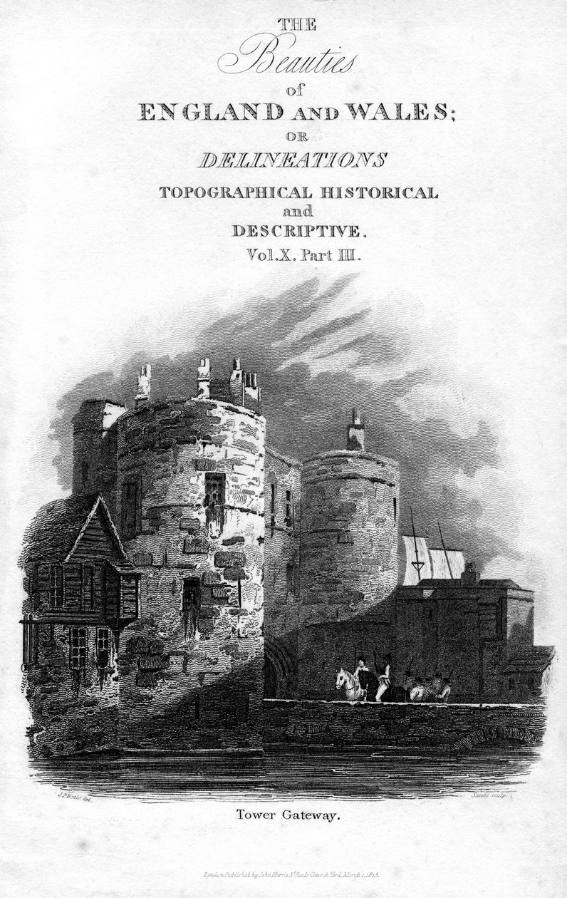 Tower Gateway, Tower of London, 1815. alkotó: Sands