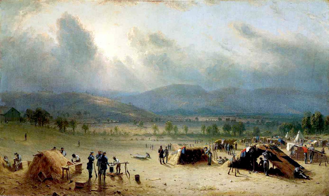 A 7. amerikai ezred Frederick közelében, Maryland, 1863 (olaj és ceruza, vászon) alkotó: Sanford Robinson Gifford