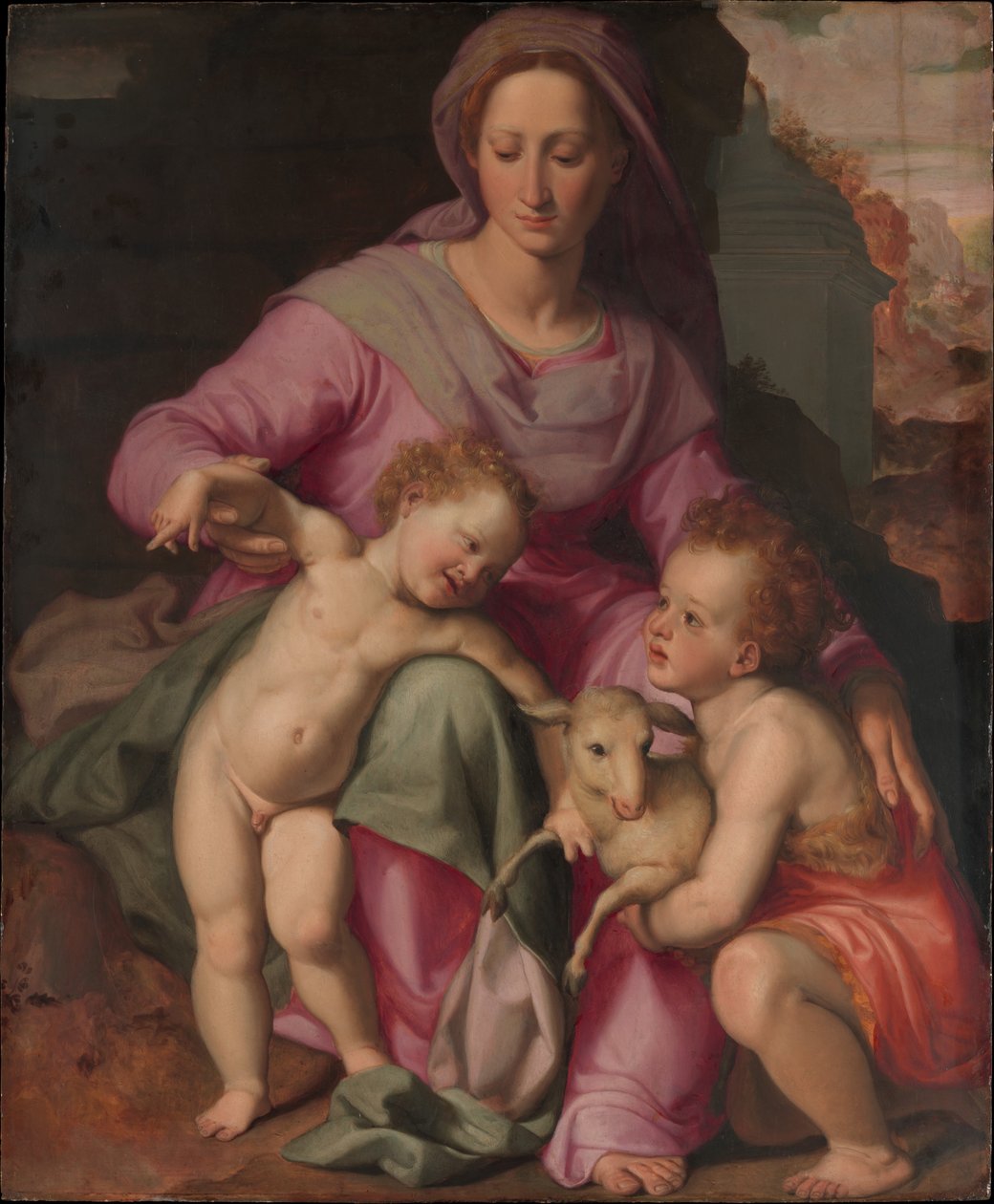 Madonna és a gyermek a csecsemővel Keresztelő Szent Jánossal, 1572 körül alkotó: Santi di Tito
