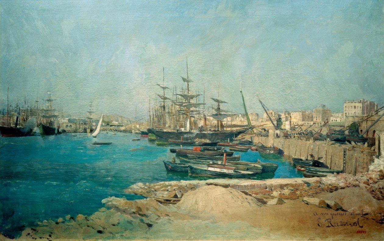 Barcelona, ​​kikötő alkotó: Santiago Rusiñol