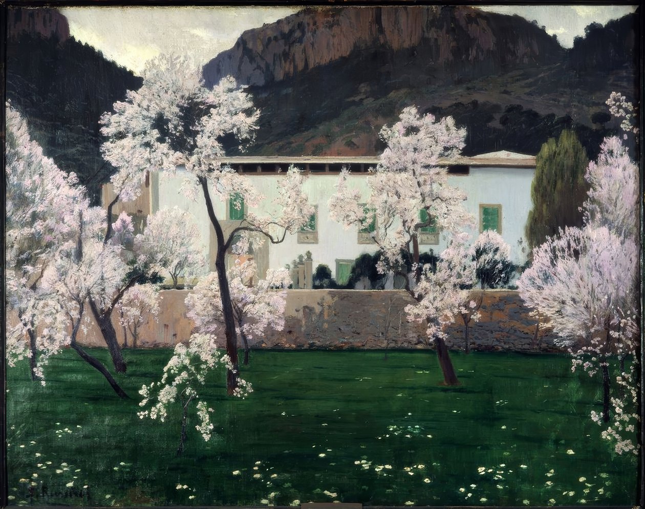 Virágzó mandulafák alkotó: Santiago Rusiñol