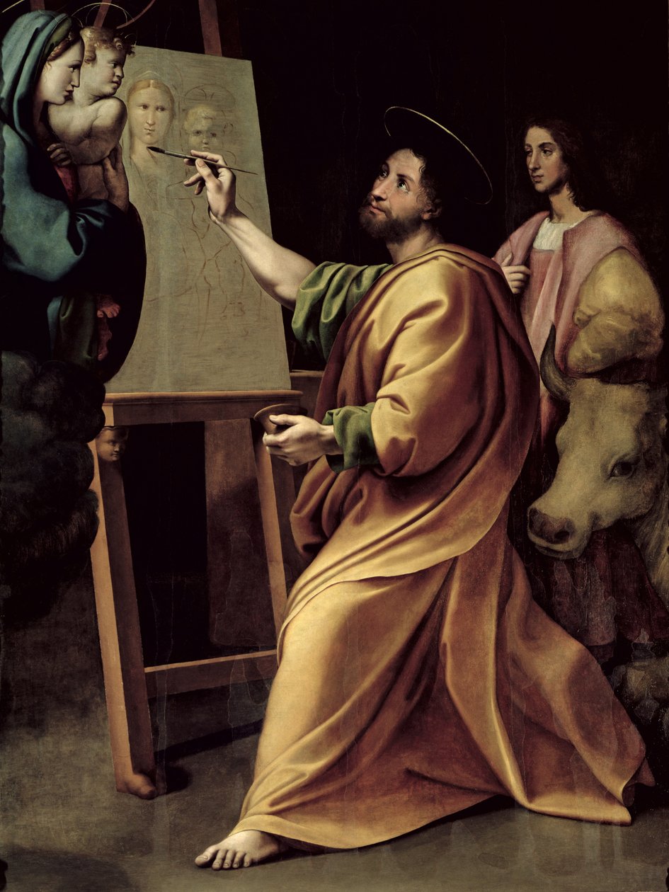Szent Lukács a Szűz festménye alkotó: Raffaello Sanzio Raphael
