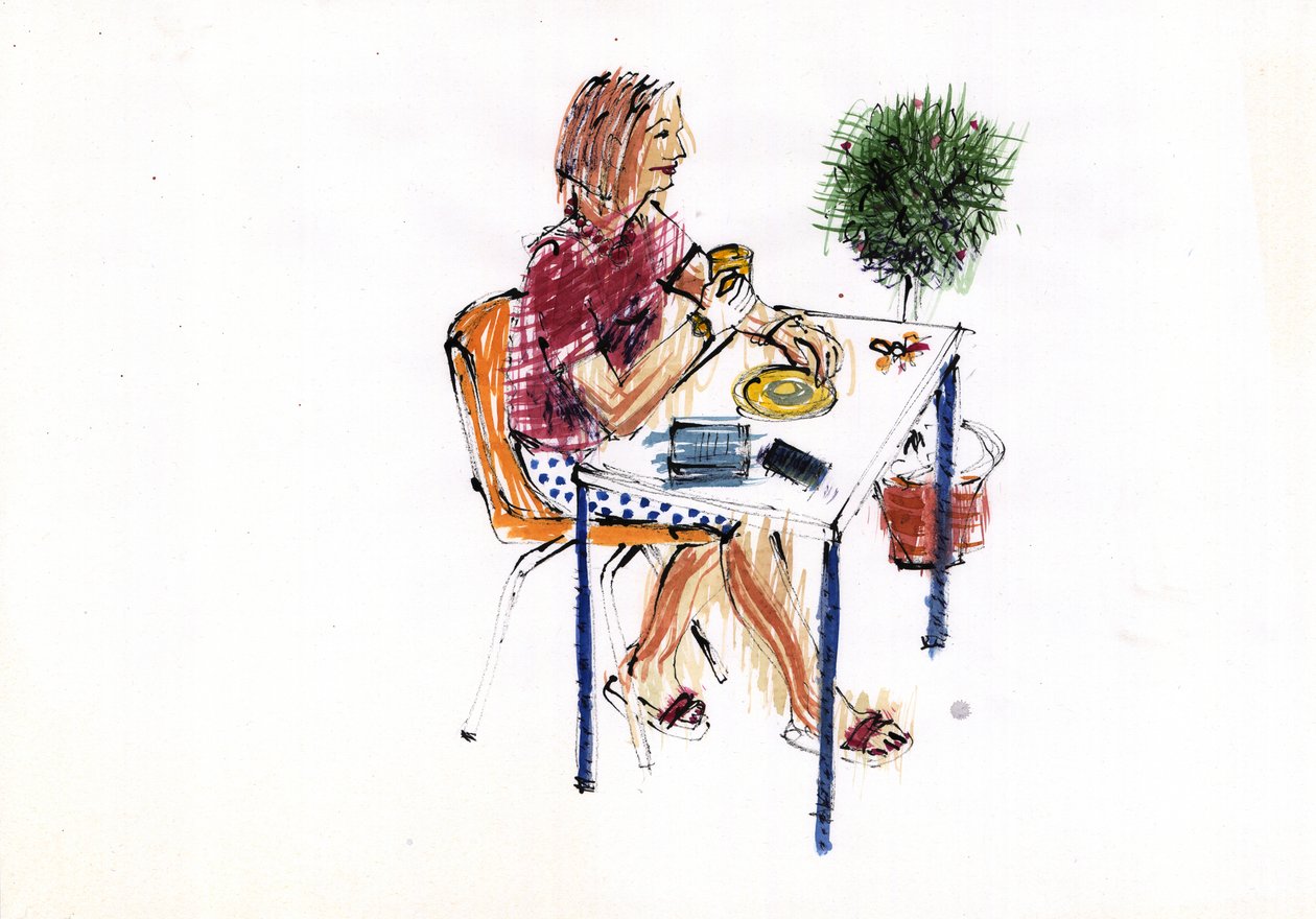 Cafe, 2009 (akril) alkotó: Sara Hayward