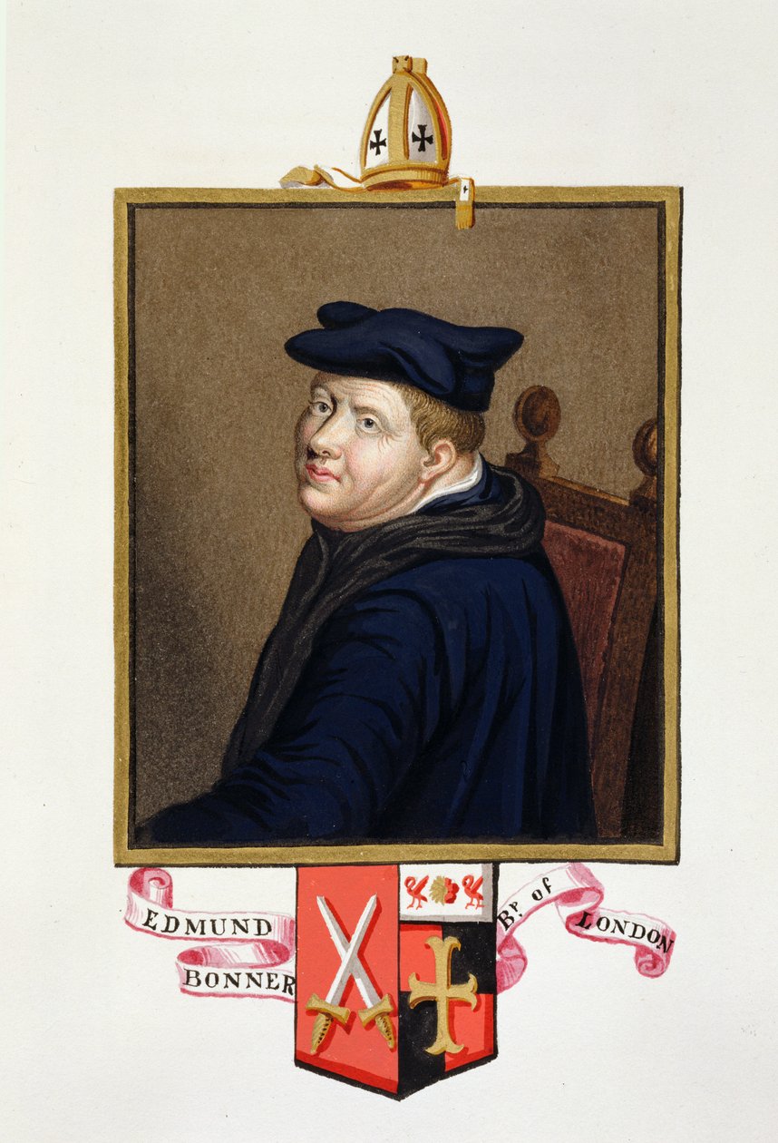 Edmund Bonner (kb. 1500-69) londoni püspök portréja az 1825-ben megjelent "Erzsébet királynő udvarának emlékirataiból" (wc és gouache papíron) alkotó: Sarah Countess of Essex
