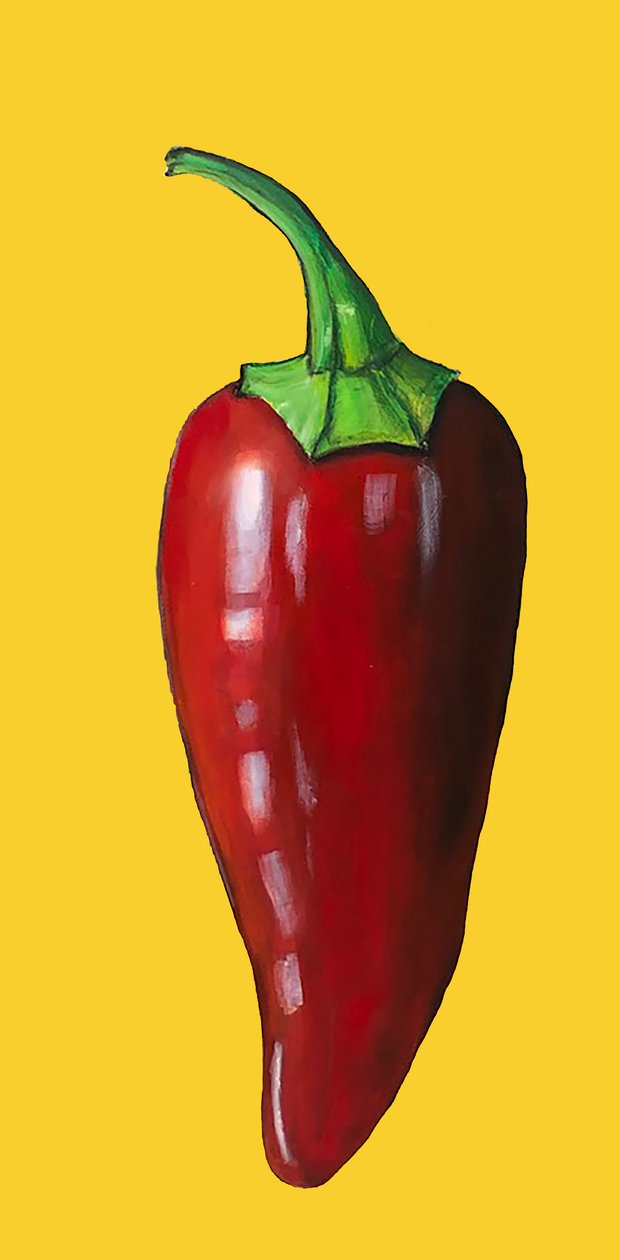 „Chilli” 2020 (akril a táblán) alkotó: Sarah Thompson Engels