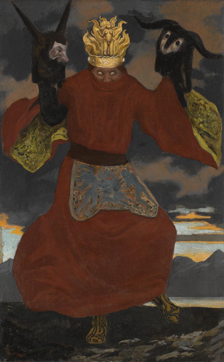 A sámán, 1901 alkotó: Sascha Schneider