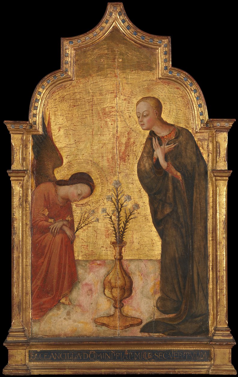 Az Angyali üdvözlet, kb. 1435. alkotó: Sassetta