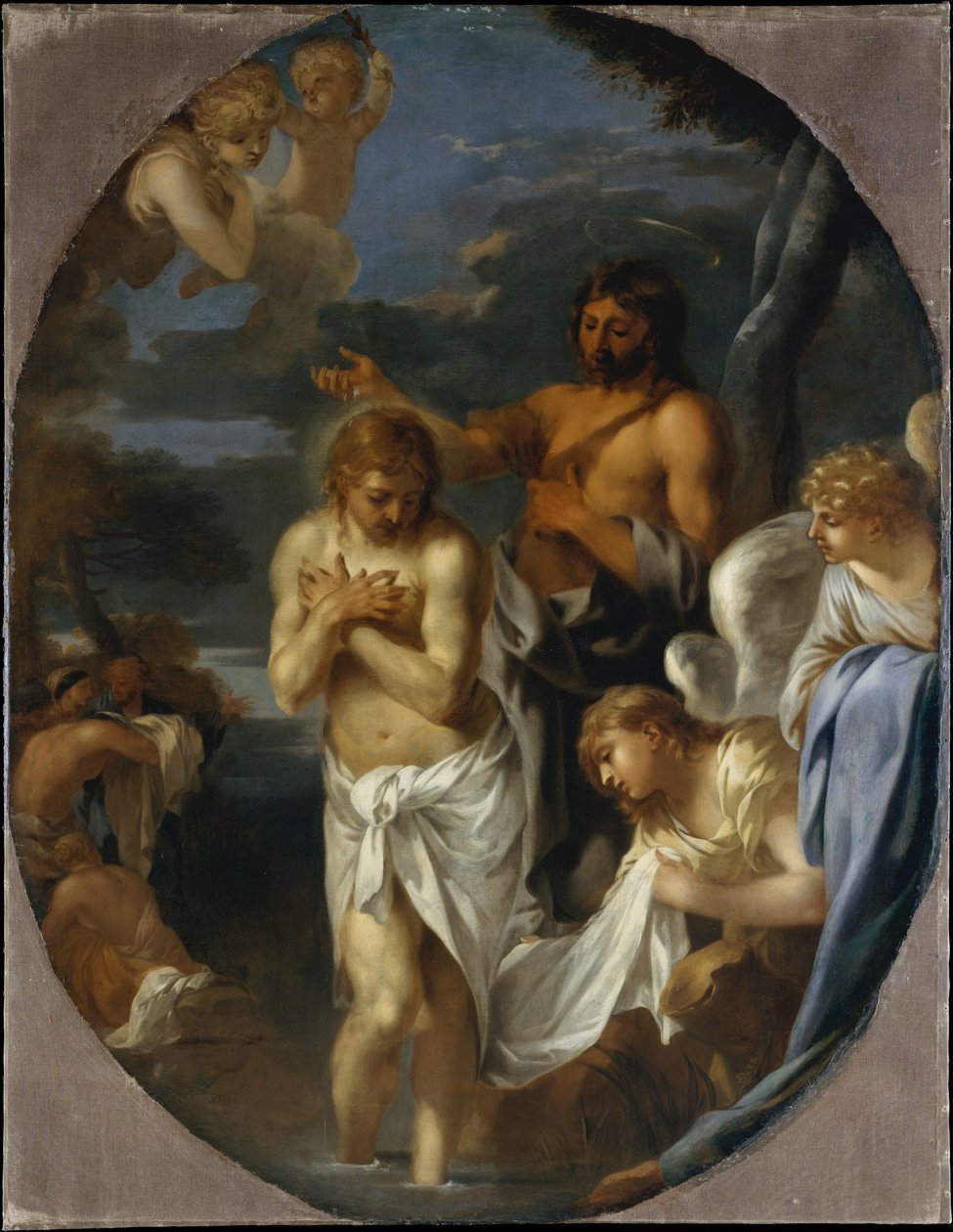 Krisztus keresztsége, kb. 1650. alkotó: Sébastien Bourdon