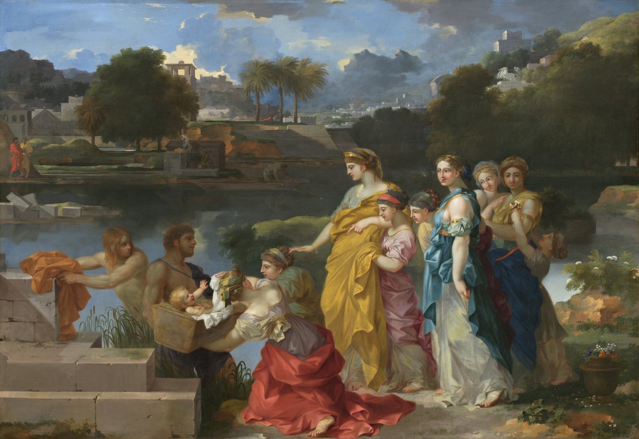 Mózes megtalálása c. 16551660. alkotó: Sébastien Bourdon