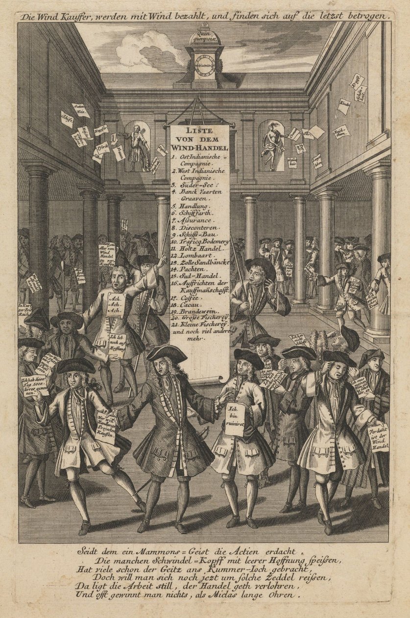 Szélkereskedők pénzt dobnak el..., 1720 körül alkotó: Schmid
