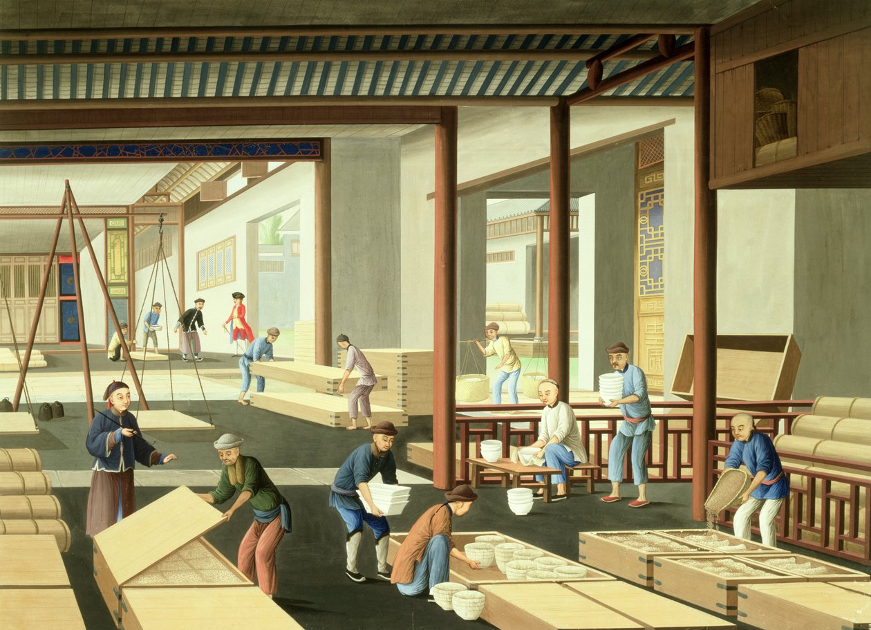 Porcelángyártás (gouache, papír) alkotó: School Chinese