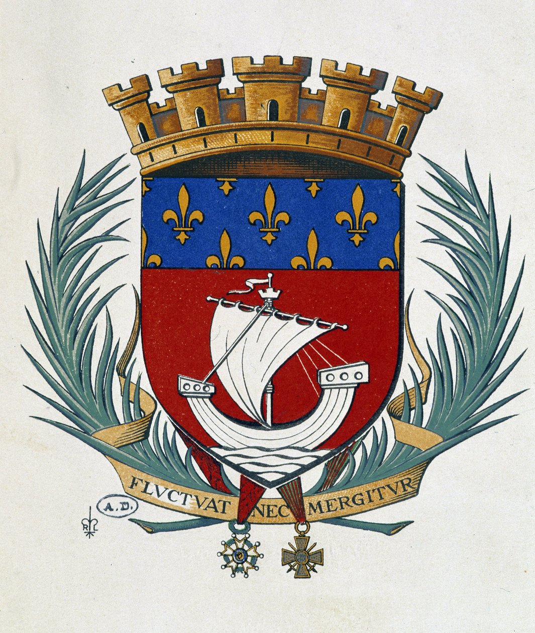 Párizs Blazon "Feldob és elsüllyed" alkotó: School French