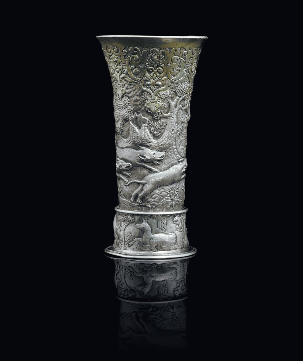 Beaker, Erdély, 1650 körül (aranyozott parcella ezüst) alkotó: School Hungarian