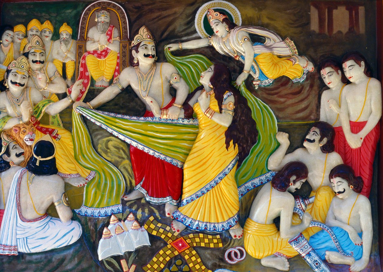 Draupadi Cheer-Haran Dushasana Mahábhárata szerint alkotó: School Indian