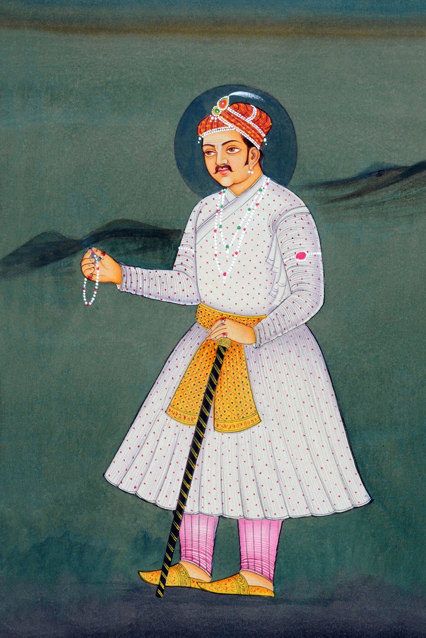 Akbar mogul császár miniatűr festménye alkotó: School Indian