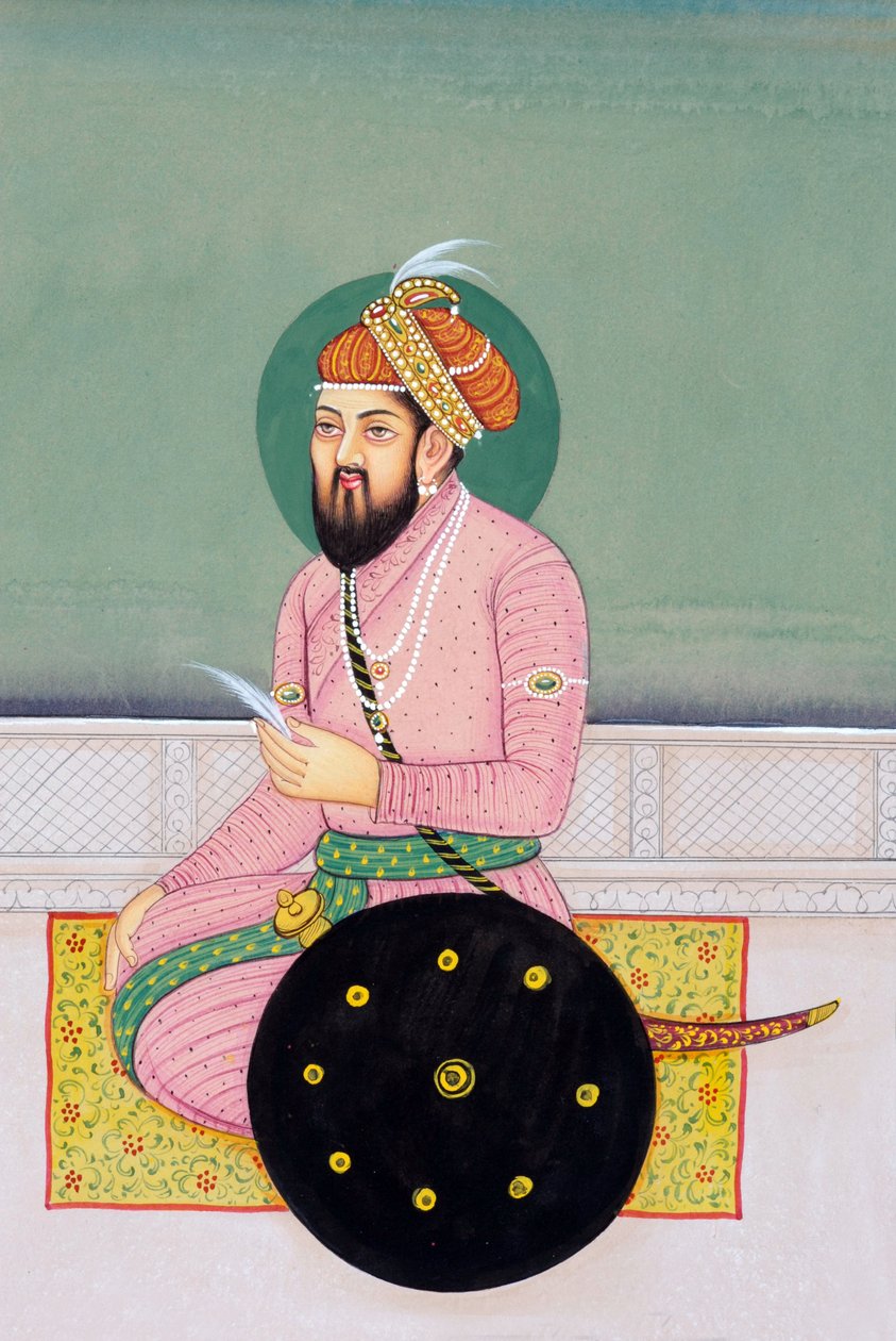 Babur mogul császár miniatűr festménye alkotó: School Indian