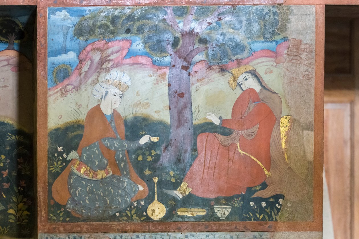 Frissen a Chehel Sotoun Palace-ban, Esfahanban, Iránban alkotó: School Iranian