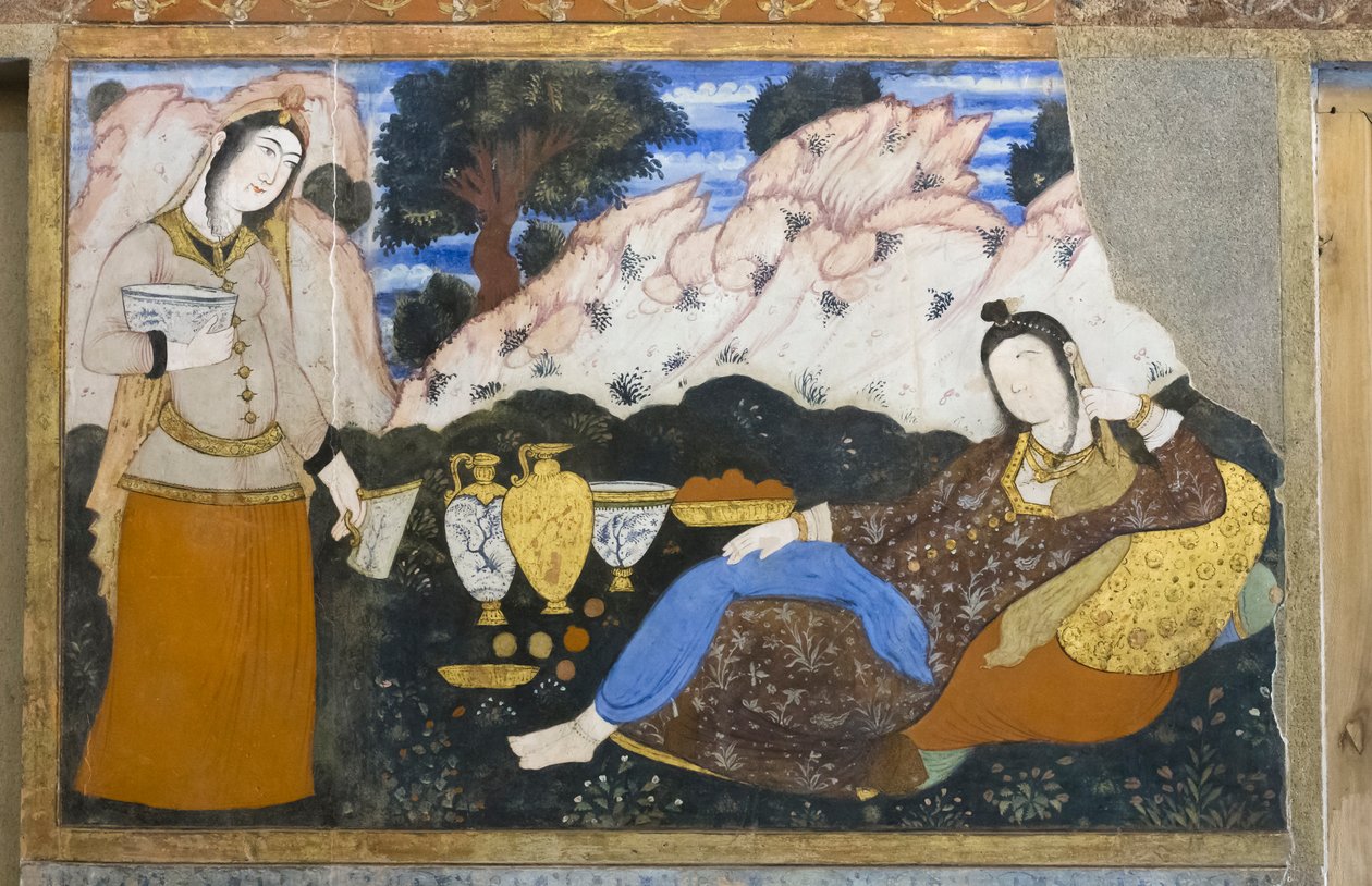 Frissen a Chehel Sotoun Palace-ban, Esfahanban, Iránban alkotó: School Iranian