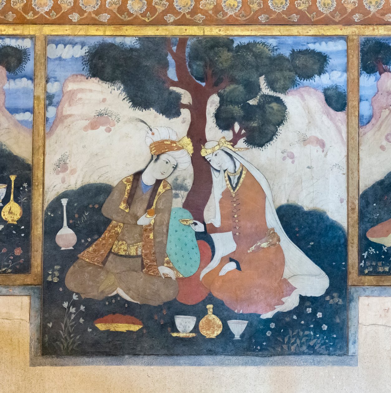 Frissen a Chehel Sotoun Palace-ban, Esfahanban, Iránban alkotó: School Iranian