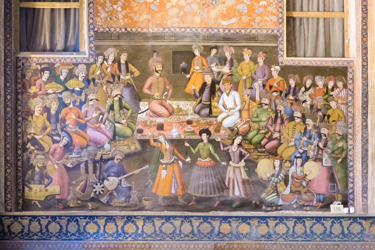 Frissen a Chehel Sotoun Palace-ban, Esfahanban, Iránban alkotó: School Iranian
