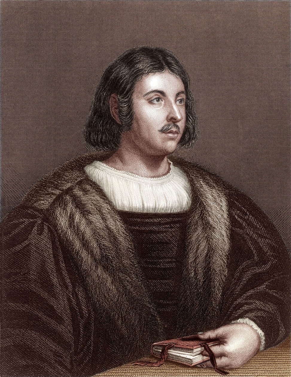Giovanni Boccaccio (színes metszet) alkotó: School Italian