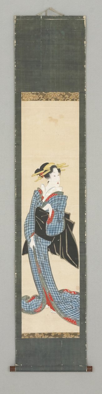 Álló alak kimonóban alkotó: Japanese School