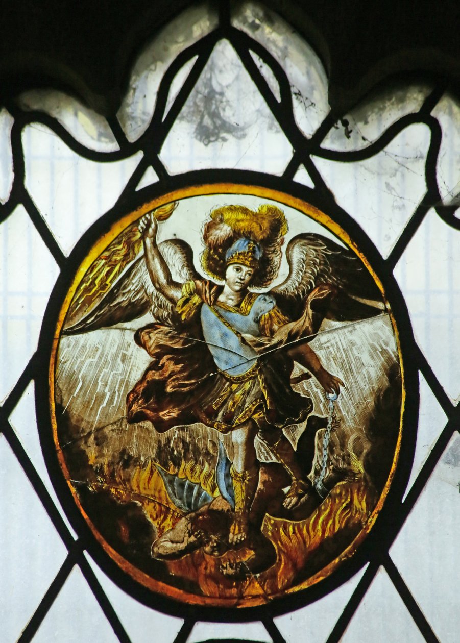 Roundel: Szent Mihály (ólomüveg) alkotó: School Netherlandish