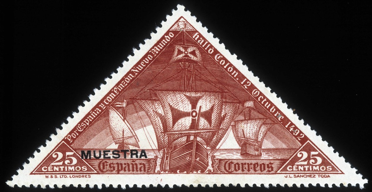 Spanyol bélyeg Kolumbusz Kristóf karavelláin alkotó: School Spanish