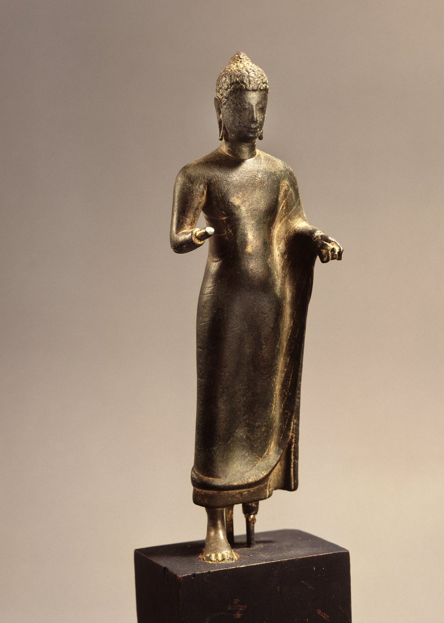 Álló Buddha, Dawravati időszak (bronz) alkotó: School Thai