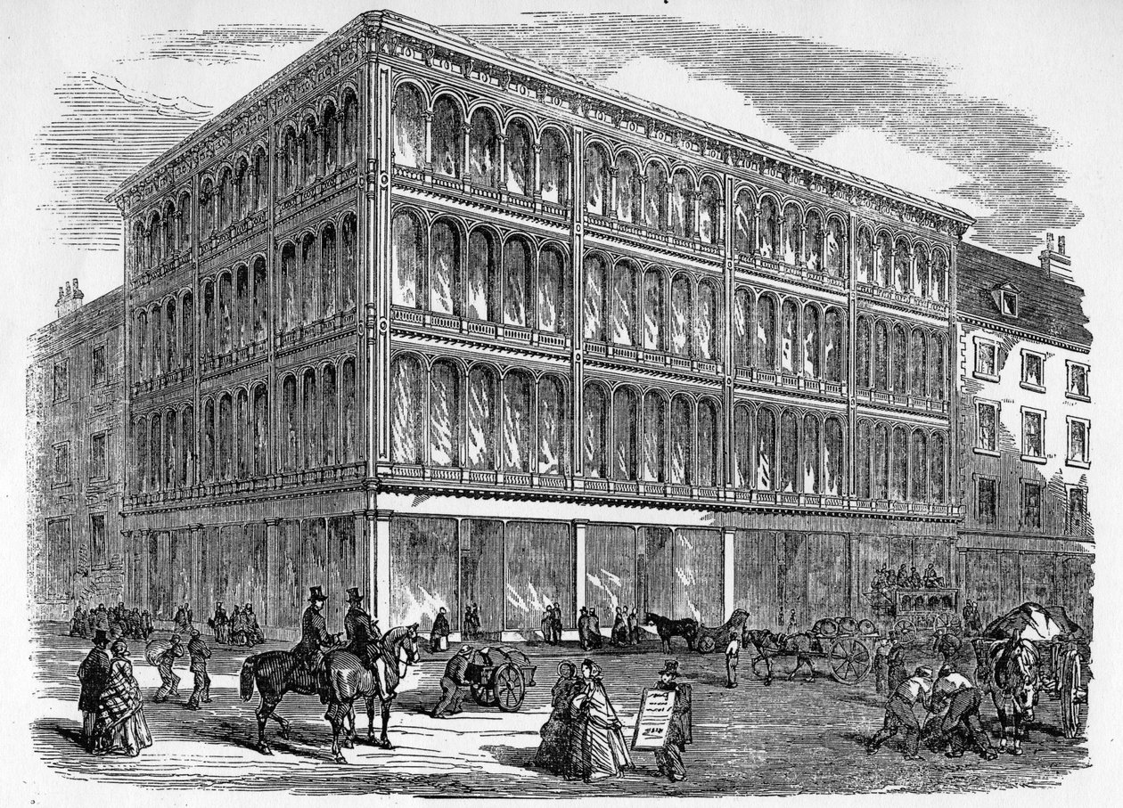 Az új vas- és üvegraktár Glasgow-ban, 1856 körül alkotó: Scottish School